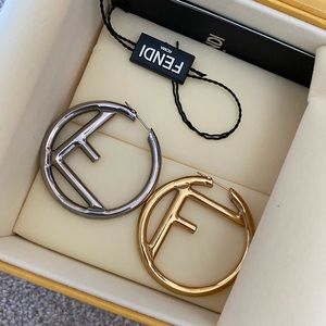 F is Fendi Hoop Earrings